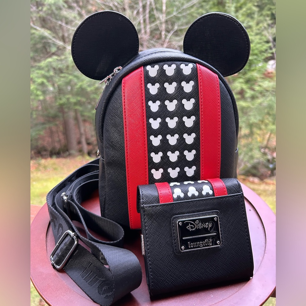Loungefly Mickey Convertible Backpack & Wallet Set | Crossbody or Mini Park Pack - Picture 2 of 16